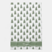 Snowy Watercolor Weihnachtsbaummuster Geschirrtuch (Vertikal)