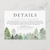 Snowy Watercolor Winter Evergreen Forest Details Begleitkarte (Vorderseite)