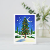 Snowy-Weihnachtsbaum Feiertagspostkarte (Stehend Vorderseite)