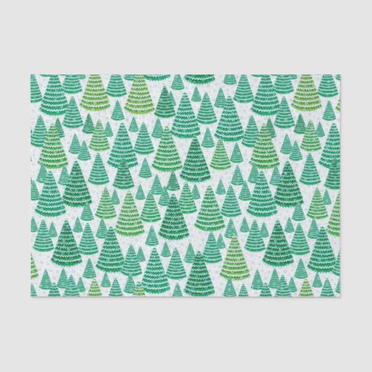 Snowy-Weihnachtsbaum-Muster Seidenpapier (Vorderseite)