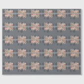 Snowy Weihnachtshäuser Schneeflocken Grau Geschenkpapier (Flach)