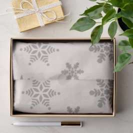 Snowy Weihnachtshäuser Schneeflocken Grau Seidenpapier