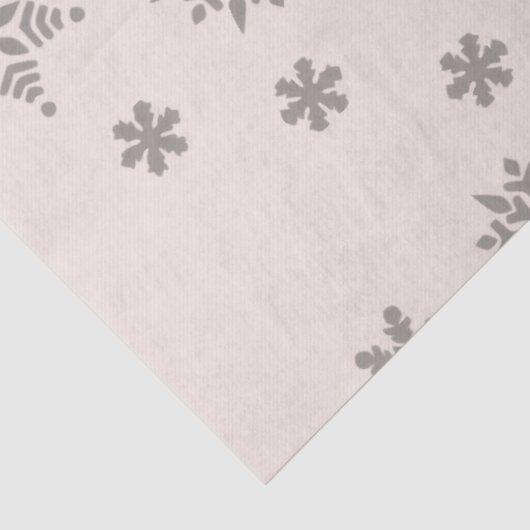 Snowy Weihnachtshäuser Schneeflocken Grau Seidenpapier (Ausschnitt)