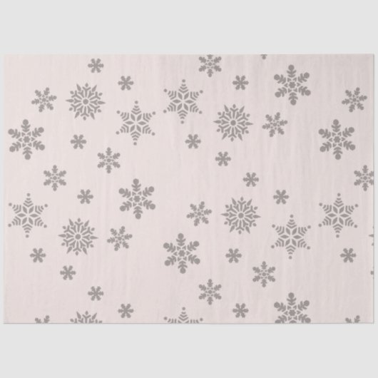 Snowy Weihnachtshäuser Schneeflocken Grau Seidenpapier (Vorderseite)