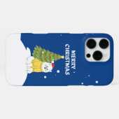 Snowy Whiskers – Merry Christmas Cat iPhone Hülle (Rückseite (Horizontal))