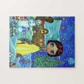 Snowy White Christmas Big Eye Doll Deer Elves Nied Puzzle (Horizontal)