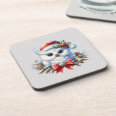 Snowy White Christmas Uhu Untersetzer (Linke Seite)