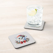 Snowy White Christmas Uhu Untersetzer (Rechte Seite)