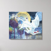 Snowy White Dragon Guardian Art Leinwanddruck (Vorderseite)