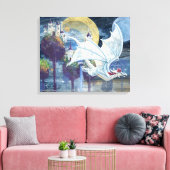 Snowy White Dragon Guardian Art Leinwanddruck (Insitu (Wohnzimmer))