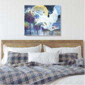 Snowy White Dragon Guardian Art Leinwanddruck (Insitu (Schlafzimmer))