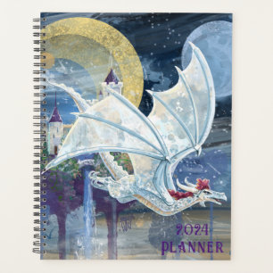 Snowy White Dragon Guardian Planner Planer