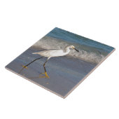 Snowy White Egret Fliese (Seite)