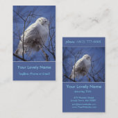 Snowy White-Eule, weißer arktischer Vogel, Visitenkarte (Vorne/Hinten)