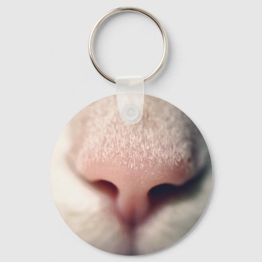 Snowy White Kitty Button Schlüsselanhänger (Vorderseite)