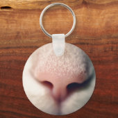 Snowy White Kitty Button Schlüsselanhänger (Vorderseite)