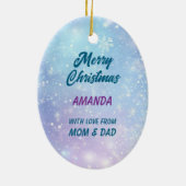 Snowy White Puppy Kids Weihnachten Keramik Ornament (Hinten)