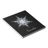 Snowy White Snowflake Notepad Notizblock (angewinkelt)
