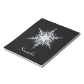 Snowy White Snowflake Notepad Notizblock (Rotiert)