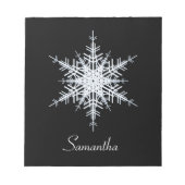 Snowy White Snowflake Notepad Notizblock (Vorderseite)