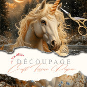 Snowy White Unicorn Winter Fantasy Woodland Fairy Seidenpapier