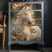 Snowy White Unicorn Winter Fantasy Woodland Fairy Seidenpapier