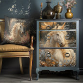 Snowy White Unicorn Winter Fantasy Woodland Fairy Seidenpapier