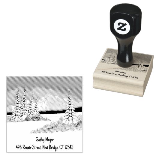 Snowy Winter 2 x 2 Rubber Briefmarke Gummistempel (Stempel)