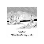 Snowy Winter 2 x 2 Rubber Briefmarke Gummistempel (Prägung)