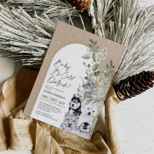 Snowy Winter Animals Boho Arch Baby Dusche