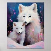 Snowy Winter Arctic Fox Modern Art Poster (Vorne)