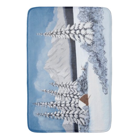 Snowy Winter Badematte (Vorderseite Vertikal)