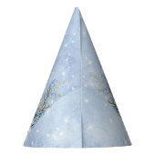 Snowy Winter Black Hair Princess Partyhütchen (Rückseite)