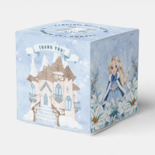 Snowy Winter Blonde Princess Birthday Geschenkschachtel