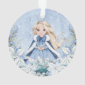 Snowy Winter Blonde Princess Ornament (Rückseite)