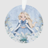 Snowy Winter Blonde Princess Ornament (Vorderseite)