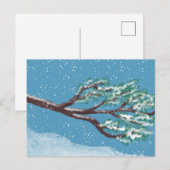 Snowy Winter Branches Hand-Drawn Postkarte (Vorne/Hinten)