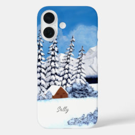 Snowy Winter Bright Apple iPhone Case