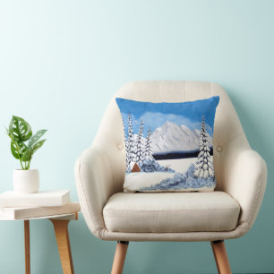 Snowy Winter Bright Kissen