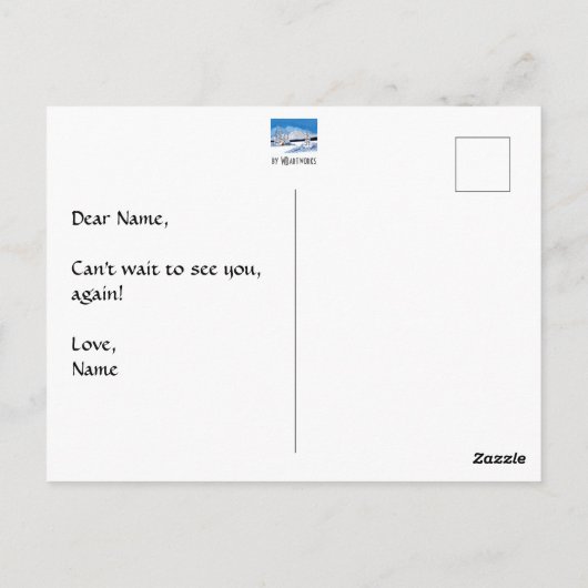 Snowy Winter Bright Postcard Postkarte (Rückseite)