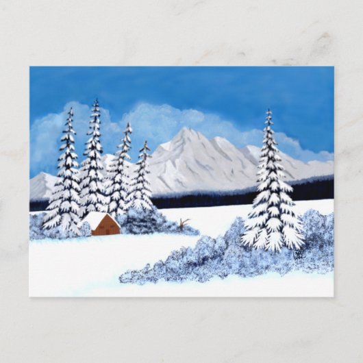 Snowy Winter Bright Postcard Postkarte (Vorderseite)