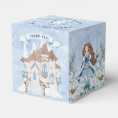 Snowy Winter Brünett Princess Geburtstag Geschenkschachtel (Rückseite)