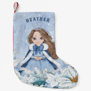 Snowy Winter Brünett Princess Kleiner Weihnachtsstrumpf