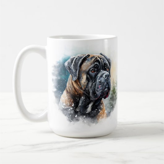 SNOWY WINTER CANE CORSO HUNDE GESICHT KAFFEETASSE (Links)