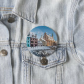 Snowy winter city centre in Riga, Lettland Button (Beispiel)