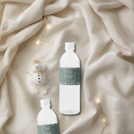 Snowy Winter Coquette Grün ist kalt Wasserflaschenetikett