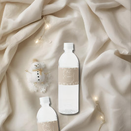 Snowy Winter Coquette Taupe es ist kalt Wasserflaschenetikett