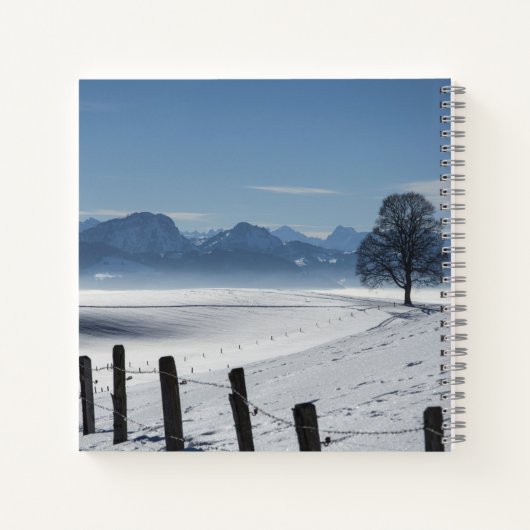 Snowy Winter Countryside Landscape Notizblock (Rückseite)