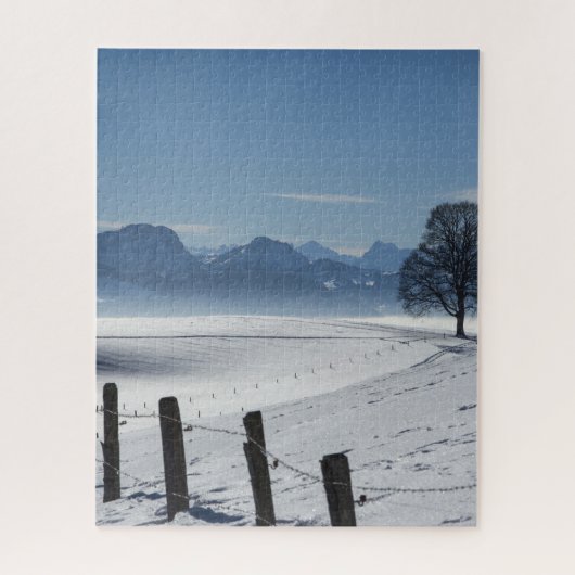 Snowy Winter Countryside Landscape Puzzle (Vertikal)