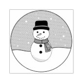 Snowy Winter Day Snowman Gummistempel (Prägung)